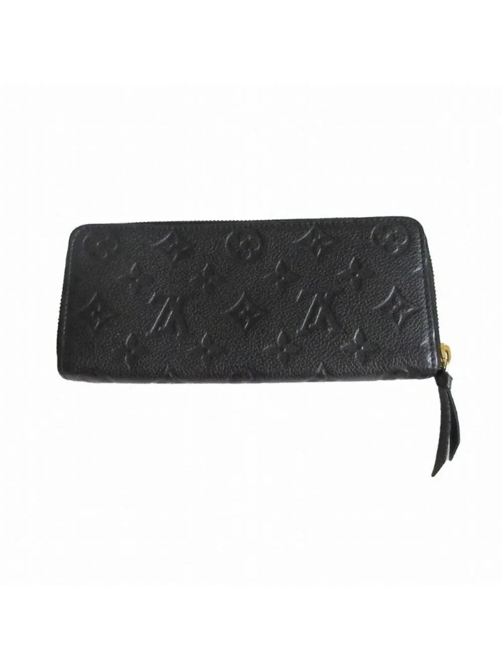 Louis Vuitton Wallet Monogram Empreinte Portefeuille Clemence Zip Around Black